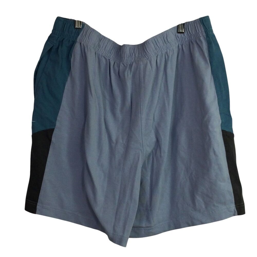 Nike Mens Athletic Shorts Elastic Waist Comfort Colorblock Blue Black Size XXL